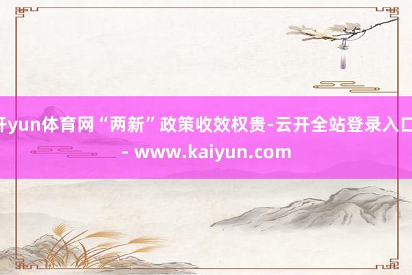 开yun体育网“两新”政策收效权贵-云开全站登录入口 - www.kaiyun.com