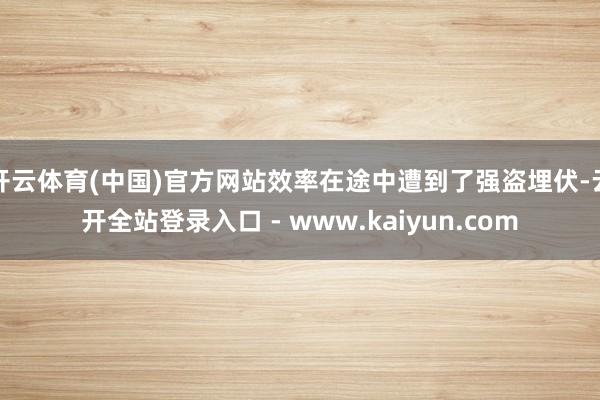 开云体育(中国)官方网站效率在途中遭到了强盗埋伏-云开全站登录入口 - www.kaiyun.com