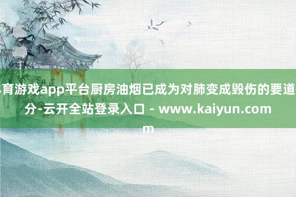 体育游戏app平台厨房油烟已成为对肺变成毁伤的要道身分-云开全站登录入口 - www.kaiyun.com
