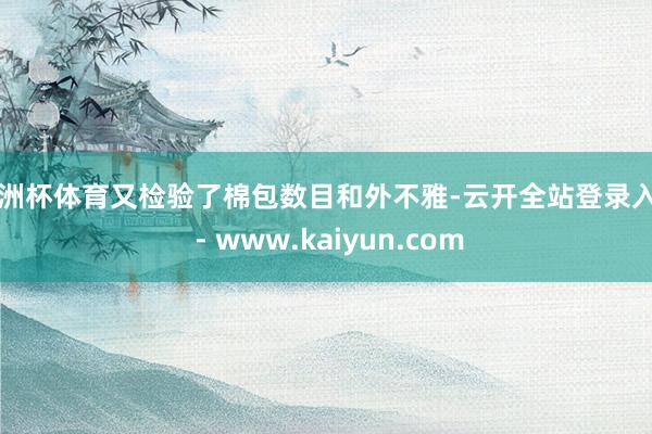 欧洲杯体育又检验了棉包数目和外不雅-云开全站登录入口 - www.kaiyun.com