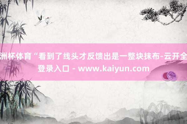 欧洲杯体育“看到了线头才反馈出是一整块抹布-云开全站登录入口 - www.kaiyun.com