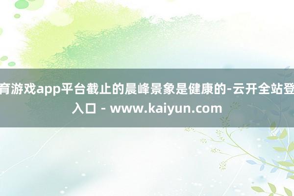 体育游戏app平台截止的晨峰景象是健康的-云开全站登录入口 - www.kaiyun.com